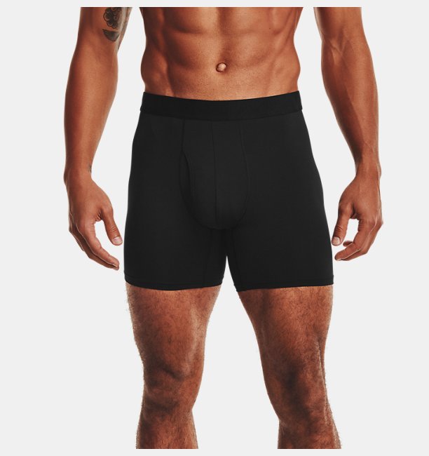 Erkek UA Tech™ Mesh 6" Boxerjock® – 2'li Paket Siyah