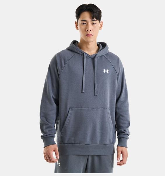 Gri Erkek UA Rival Cotton Kapüşonlu Üst