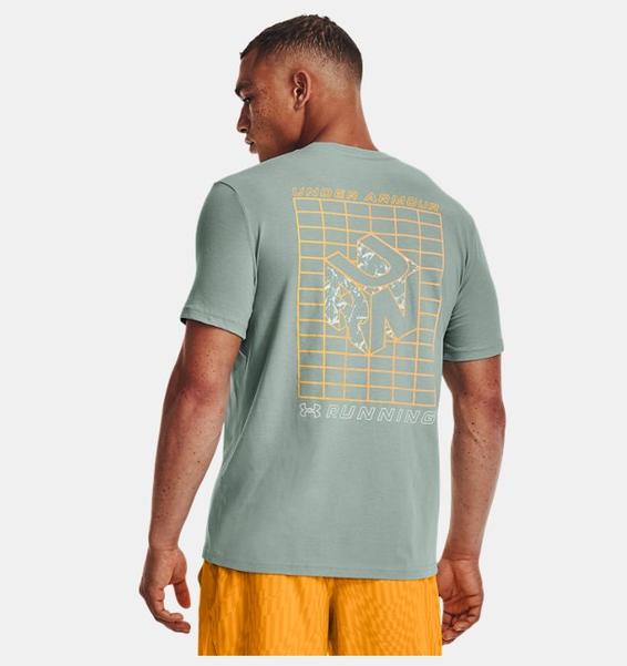 Yeşil Erkek UA Koşu Gradient Grid Kısa Kollu