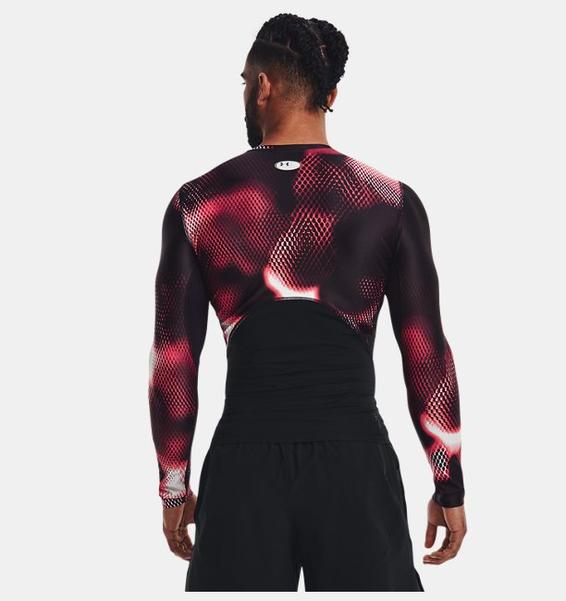 Siyah Erkek UA Serin Tutan Compression Baskılı Uzun Kollu