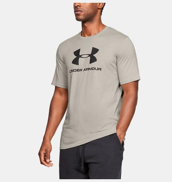 Gri Erkek UA Sportstyle Logo Kısa Kollu