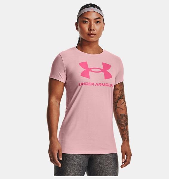 Pembe Kadın UA Sportstyle Graphic Kısa Kollu