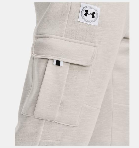 Beyaz Erkek UA Essential Fleece Heritage Kargo Eşofman Altı