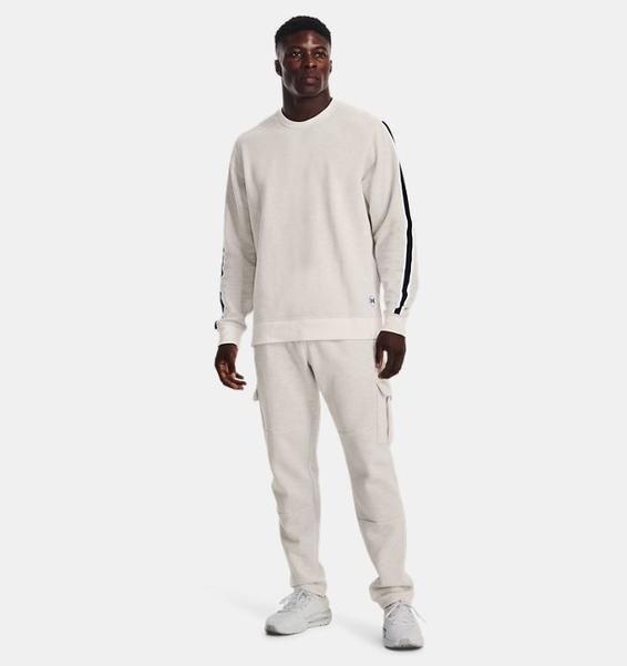 Beyaz Erkek UA Essential Fleece Heritage Kargo Eşofman Altı