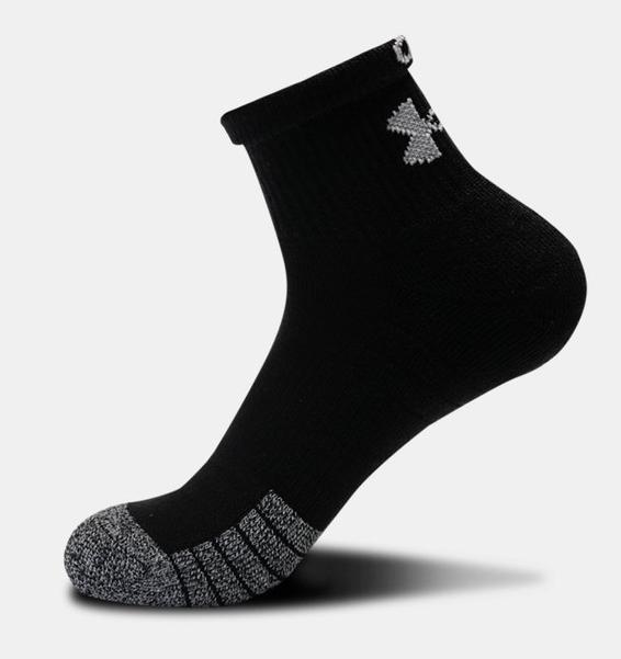 Siyah Unisex HeatGear® Quarter 3’lü Paket Çorap