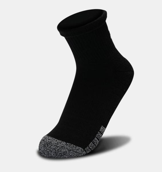 Siyah Unisex HeatGear® Quarter 3’lü Paket Çorap