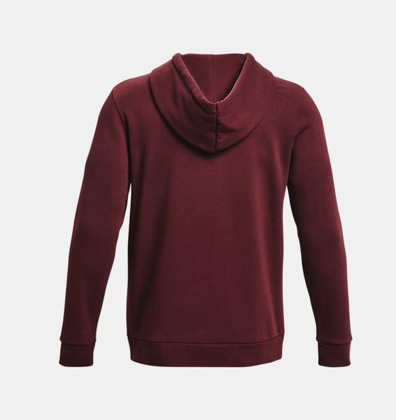 Bordo Erkek UA Essential Fleece Tam Boy Fermuarlı Kapüşonlu Üst