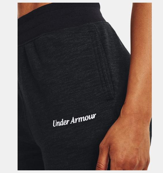 Siyah Kadın UA Essential Fleece Baskılı Eşofman Altı