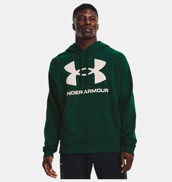 Yeşil Erkek UA Rival Fleece Big Logo Kapüşonlu Üst