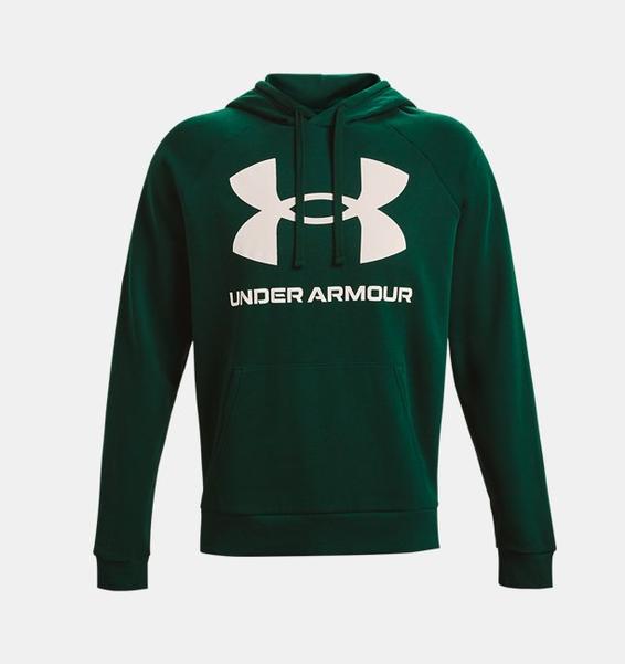 Yeşil Erkek UA Rival Fleece Big Logo Kapüşonlu Üst