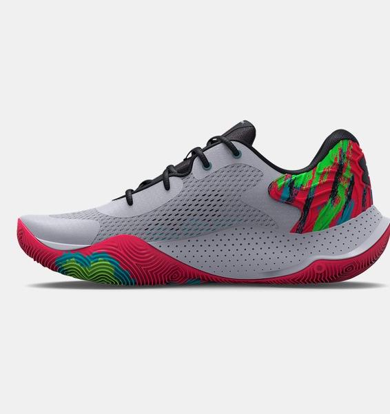 Gri Unisex UA Spawn 4 Baskılı Basketbol Ayakkabısı