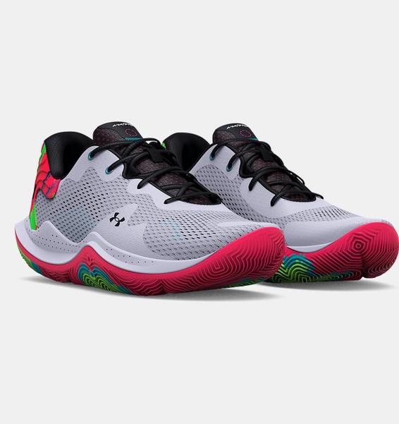 Gri Unisex UA Spawn 4 Baskılı Basketbol Ayakkabısı