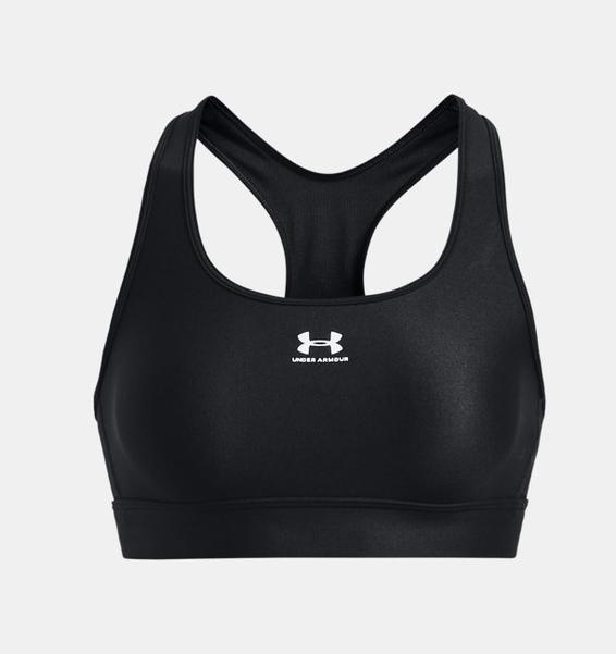 Siyah Kadın HeatGear® Armour Mid Padless Spor Sütyeni