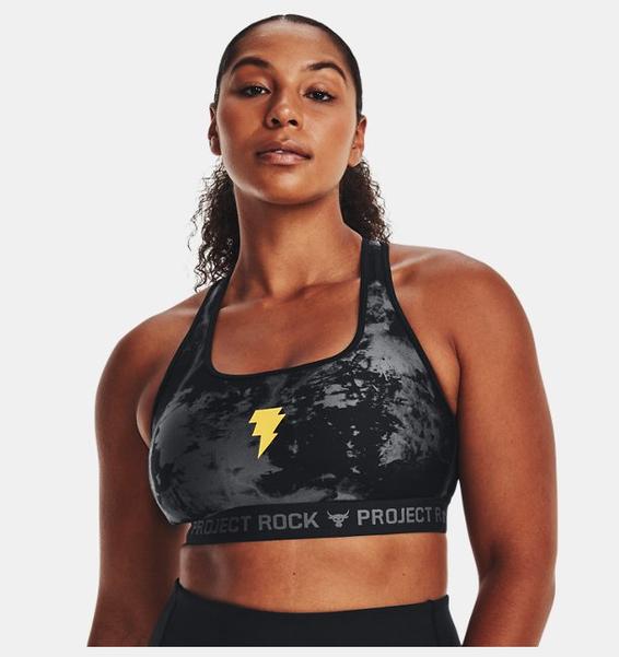 Siyah Kadın Project Rock HeatGear®  Black Adam Spor Sütyeni