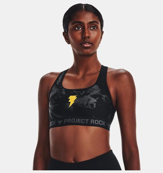 Siyah Kadın Project Rock HeatGear®  Black Adam Spor Sütyeni