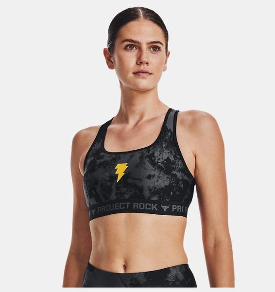 Siyah Kadın Project Rock HeatGear®  Black Adam Spor Sütyeni