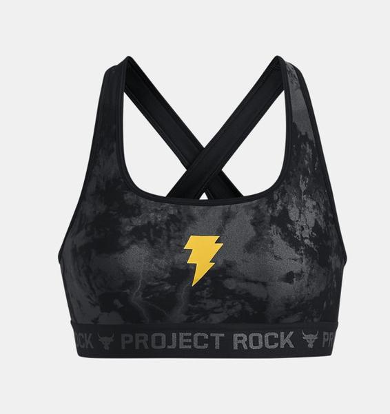 Siyah Kadın Project Rock HeatGear®  Black Adam Spor Sütyeni