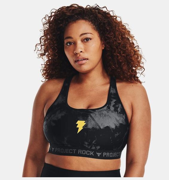 Siyah Kadın Project Rock HeatGear®  Black Adam Spor Sütyeni
