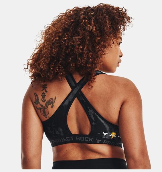 Siyah Kadın Project Rock HeatGear®  Black Adam Spor Sütyeni