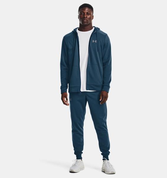 Mavi Erkek Armour Fleece® Tam Boy Fermuarlı Kapüşonlu Üst