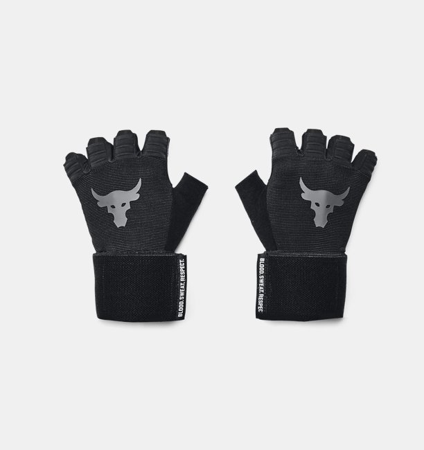Erkek UA x Project Rock Antrenman Eldiveni Siyah