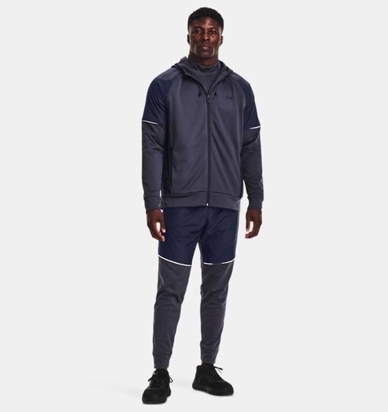 Lacivert Erkek Armour Fleece® Storm Tam Boy Fermuarlı Kapüşonlu Üst