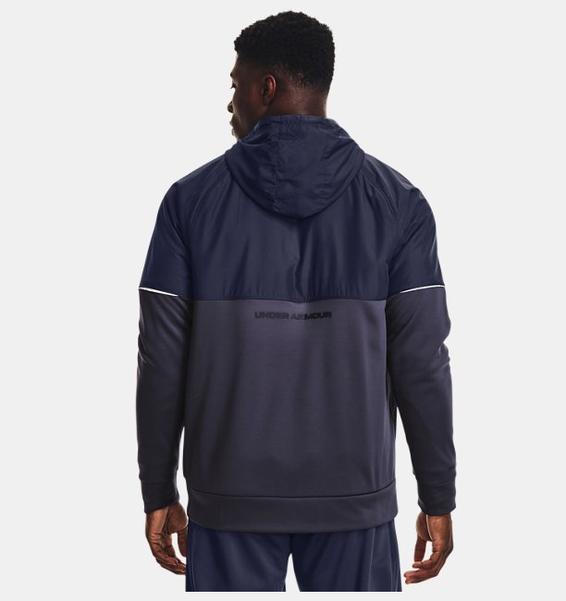 Lacivert Erkek Armour Fleece® Storm Tam Boy Fermuarlı Kapüşonlu Üst