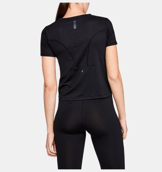 Siyah Kadın UA RUSH™ Run HeatGear® Kısa Kollu