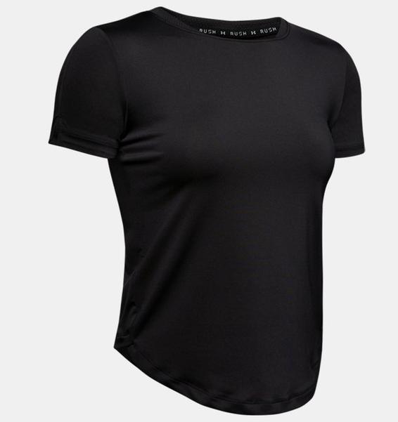Siyah Kadın UA RUSH™ Run HeatGear® Kısa Kollu