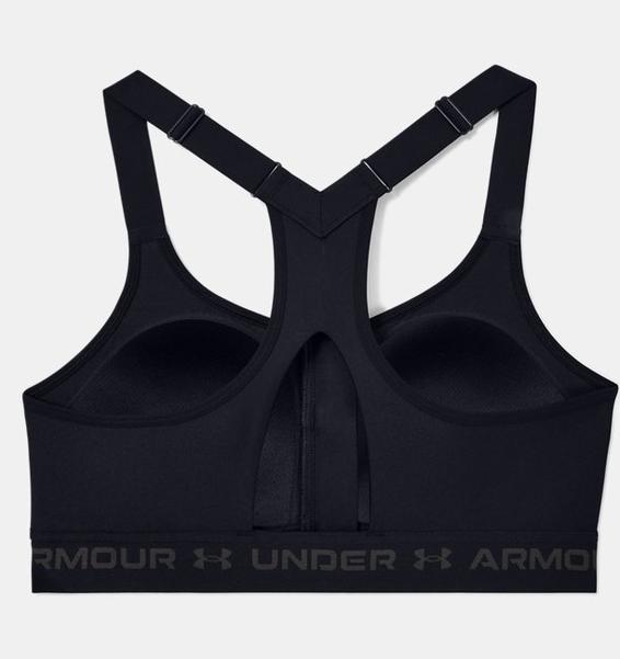 Siyah Kadın Armour® High Crossback Zip Spor Sütyeni