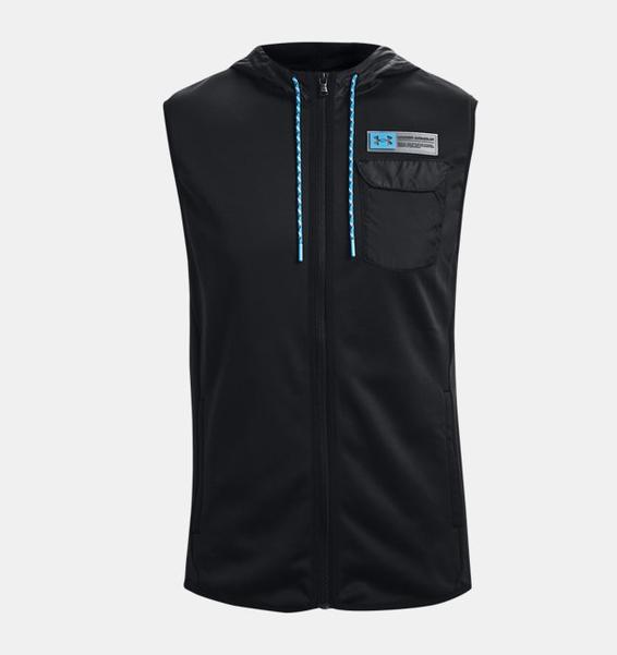 Siyah Erkek Armour Fleece® Storm Kapüşonlu Yelek