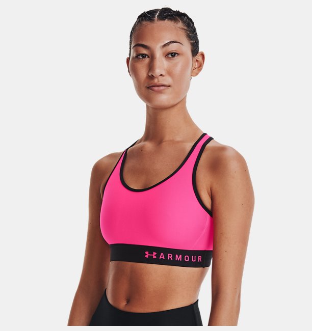 Kadın Armour®  Mid Spor Sütyeni Pembe