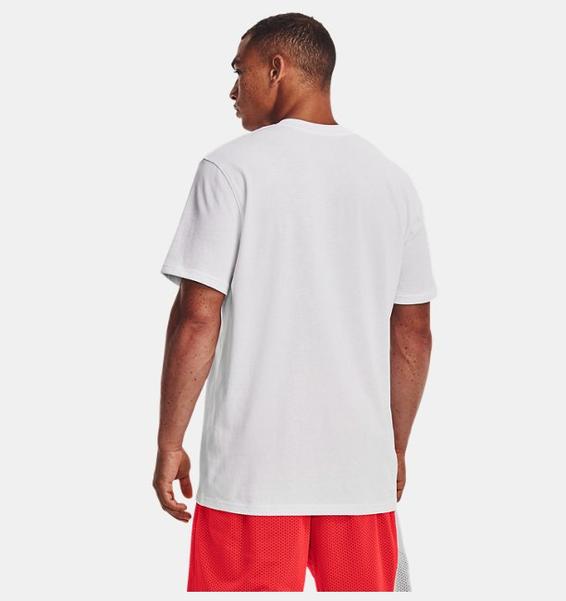 Beyaz Erkek UA Curry Gradient Hvyweight Kısa Kollu