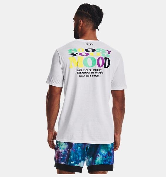 Beyaz Erkek UA Boost Your Mood Kısa Kollu