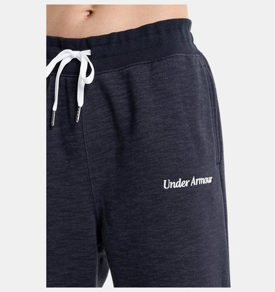Siyah Kadın UA Essential Fleece Baskılı Eşofman Altı
