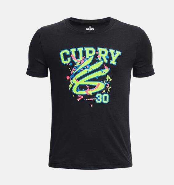 Siyah Erkek Çocuk Curry Logo Kısa Kollu