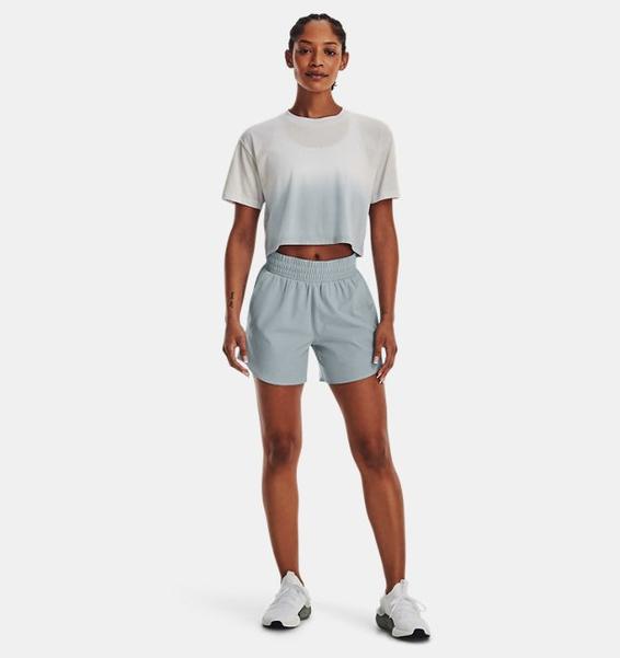 Gri Kadın UA Branded Dip Dye Crop Kısa Kollu