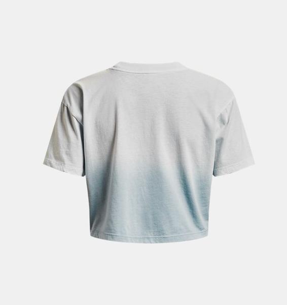 Gri Kadın UA Branded Dip Dye Crop Kısa Kollu