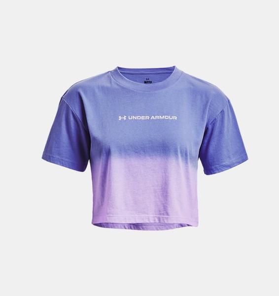 Mavi Kadın UA Branded Dip Dye Crop Kısa Kollu