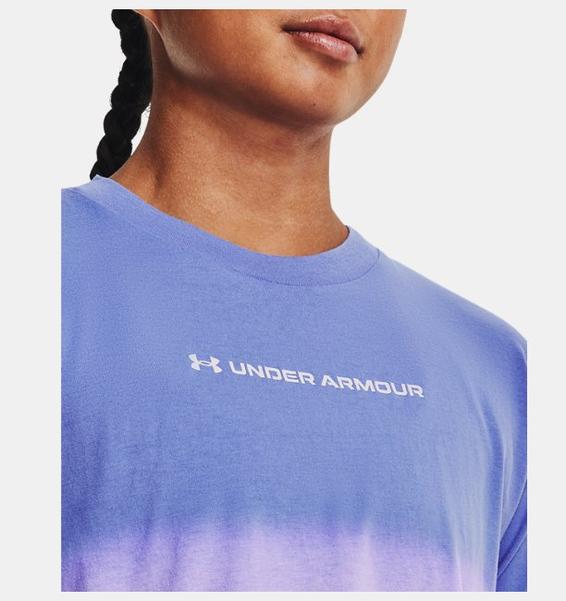 Mavi Kadın UA Branded Dip Dye Crop Kısa Kollu