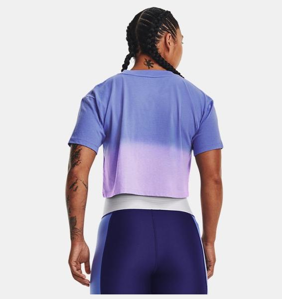 Mavi Kadın UA Branded Dip Dye Crop Kısa Kollu