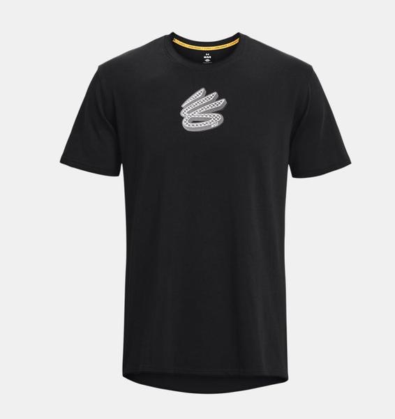 Siyah Erkek Curry Logo Heavyweight Kısa Kollu