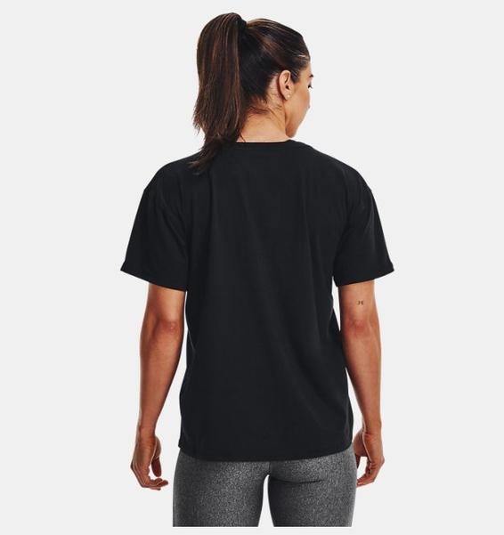 Siyah Kadın UA Essential Cotton Stretch Tişört