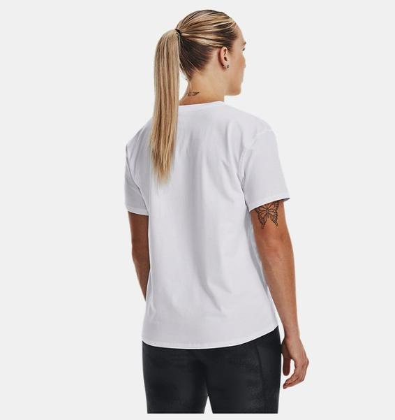 Beyaz Kadın UA Essential Cotton Stretch Tişört