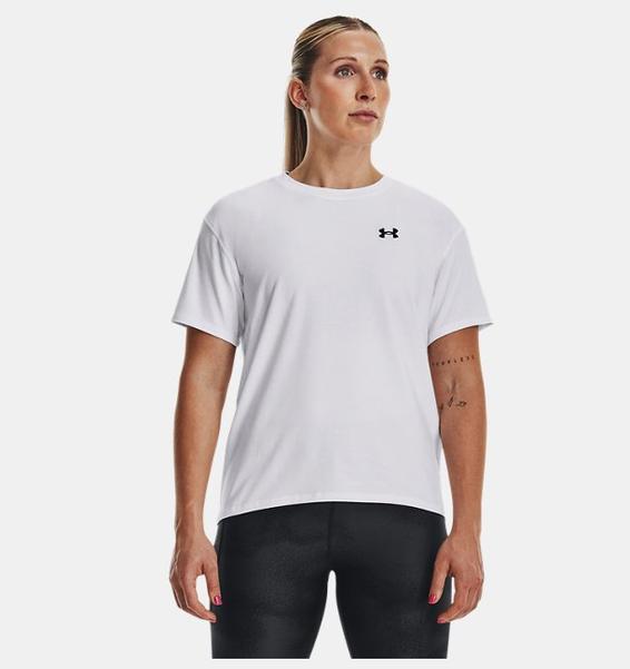 Beyaz Kadın UA Essential Cotton Stretch Tişört