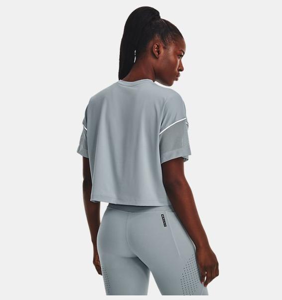 Mavi Kadın UA RUSH™ Pencereli Crop Kısa Kollu
