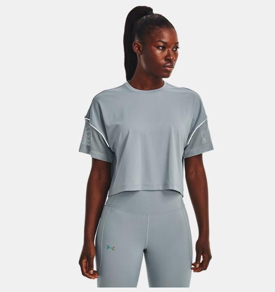 Mavi Kadın UA RUSH™ Pencereli Crop Kısa Kollu