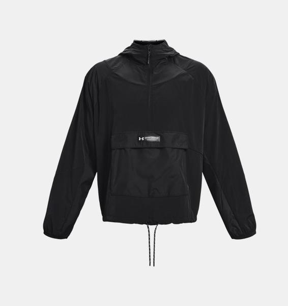 Siyah Erkek UA RUSH™ Dokuma ½ Fermuarlı Anorak Mont