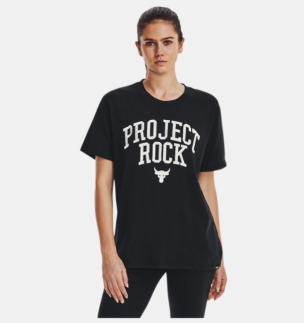 Kadın Project Rock Heavyweight Campus Tişört Siyah