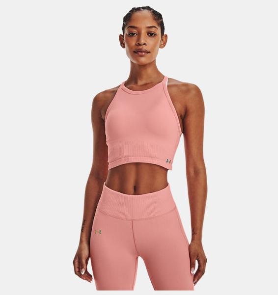 Pembe Kadın UA RUSH™ Dikişsiz Atlet
